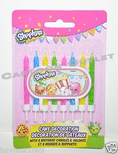 SHOPKINS CAKE DECORATION CANDLES 8 PK VELAS DE CUMPLEANOS CUPCAKE CAKE CANDLES