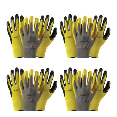 3 Paar Gartenhandschuhe | Sicherheit Schutz Garten Arbeit Latex beschichtet Damen Herren