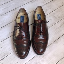 Bostonian IMPRESSION Mens Sz 8D Burgundy Leather Wingtip Lace Up Oxford USA Made