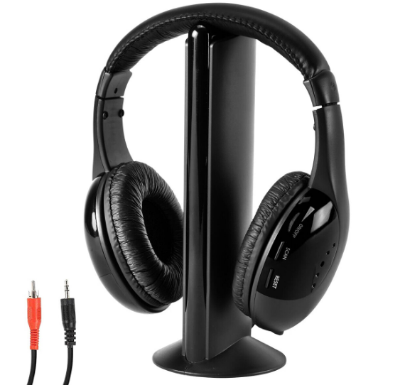 5 in 1 Cordless Headphones Wireless Earphone FM Radio TV Headset Wired