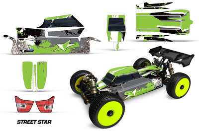 RC Body Graphics Kit Decal Sticker Wrap For J Concepts Silencer 1/8 STSTAR GREEN