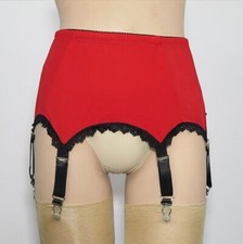 NEW Vintage Garter Belts Plain Color 6 Straps Suspender Belt 5 Colors Option UK