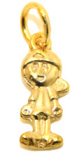14K 3D Boy Yellow Gold Pendant Charm