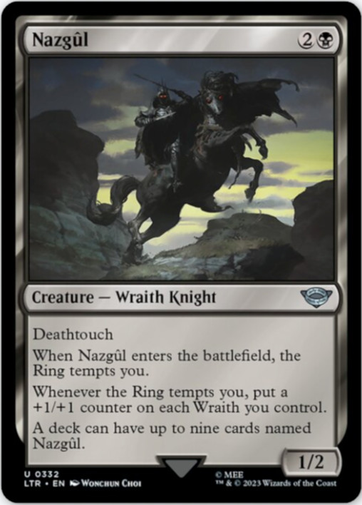 MTG Nazgul LTR NM U 332 Creature Wraith Knight Lord Of The Rings LOTR Magic