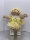 Vintage 1986 Cabbage Patch Doll Yellow Yarn Hair, Red Signature