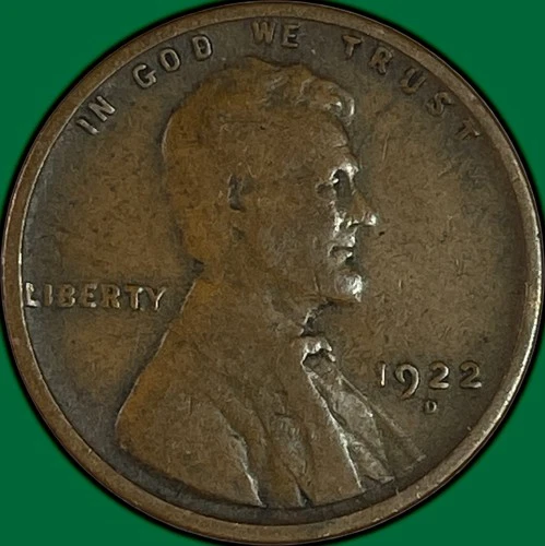 1922-D Lincoln Wheat Cent Very Good VG Coin #34291