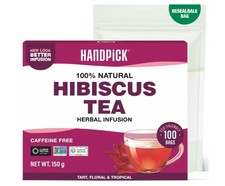 HANDPICK, Hibiscus Tea Bags-100 Count | 100% Pure Ingredients-Hibiscus Flower