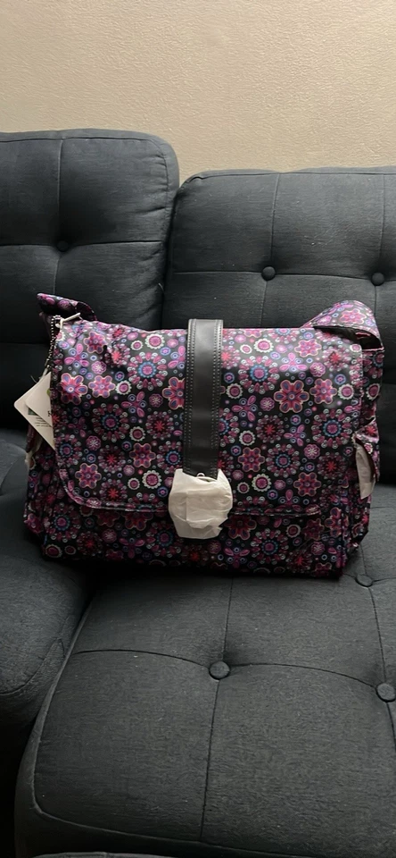 Kalencom Diaper Bag Purple Geometric Bottle Bag Zipper Bag 16x6x12 NWT - Image 2 of 4