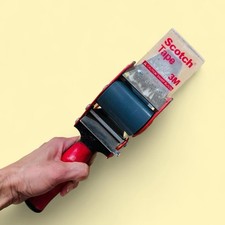 Heavy Duty Packing Tape Dispenser Red Adjustable Tension Industrial Shipping Gun