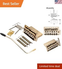 Gold Tremolo Bridge 52.5mm for Squier Strat, Solid Brass Enhancements