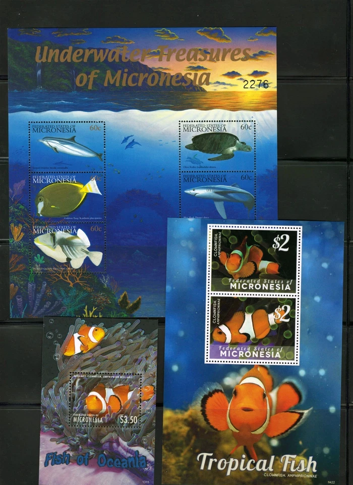 Tropical Fish and Coral Reefs, 6 Page Micronesia MNH Collection ZAYIX 0825L1697 - Image 4 of 4