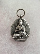 Vintage Sterling Silver Buddha Hollow Pendant