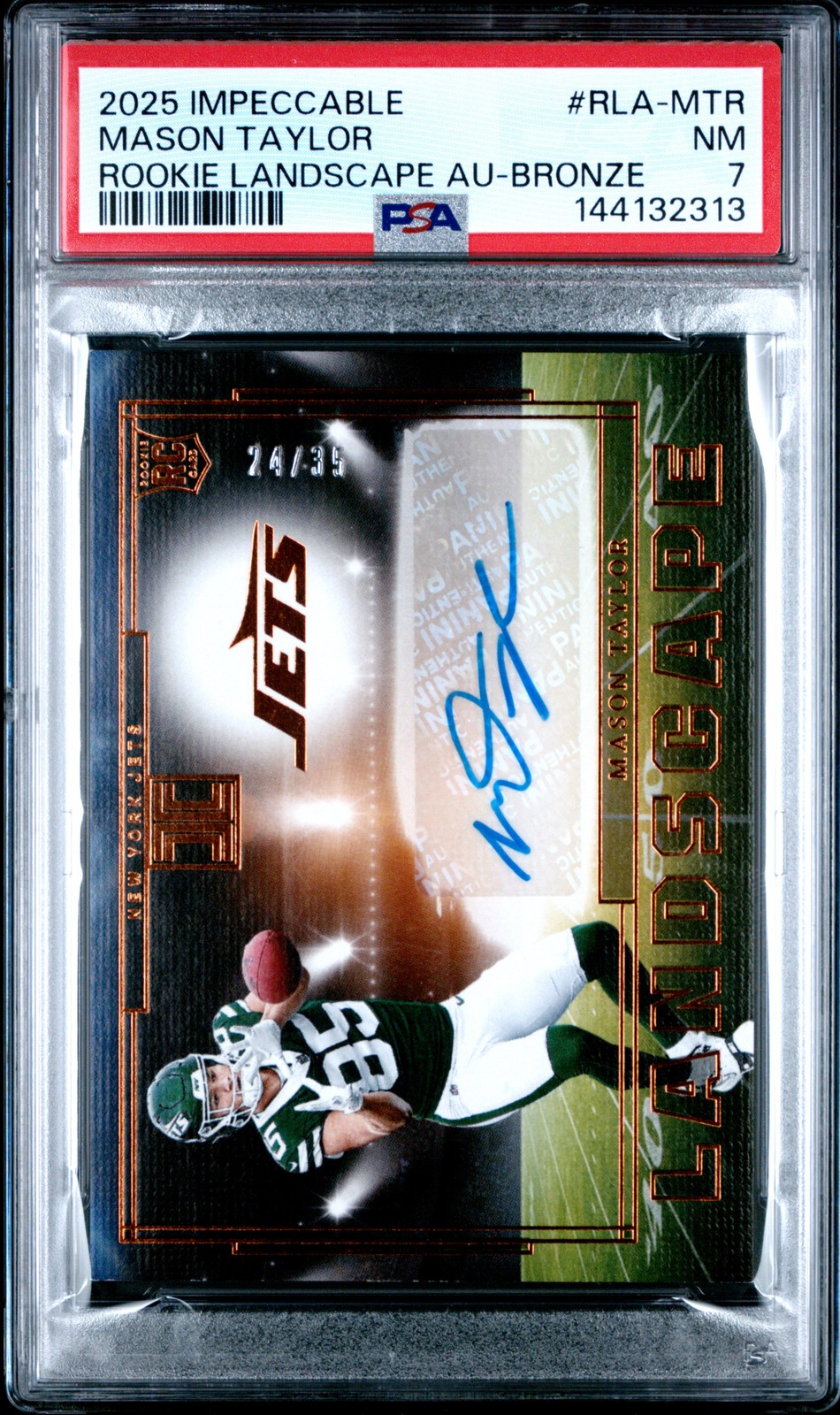 Mason Taylor Panini Impeccable Rookie Landscape Autographs #RLAMTR Bronze