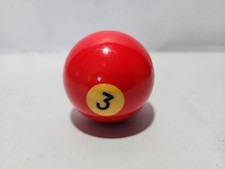 Vintage Replacement Billiard Pool Ball 2 1/4" Diameter 3 Solid Red Black Number