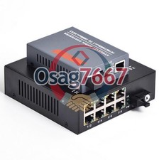Gigabit Fiber Optic Media Converter 1 CH SC 8 CH RJ45 Converter Transceiver