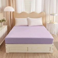 Fitted Sheet 1 Pieces,100 Cotton Lavender Bottom Sheet with 15" Queen Purple