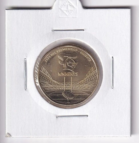 AUSTRALIAN: 2024 $1 NRL RUGBY NEWCASTLE KNIGHTS UNC COIN IN 2X2 HOLDER #3643