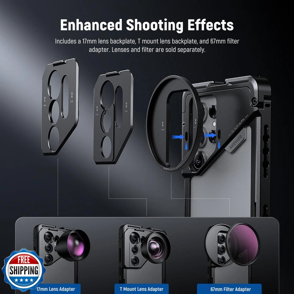 NEEWER S25 Ultra Handykäfig, Handy Video Rig Telefon Stabilisator mit 67mm Filt - Bild 4 von 4
