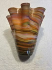 Vintage Hand-Blown Murano Style Art Glass Vase 8.5 High 8.5 Diameter
