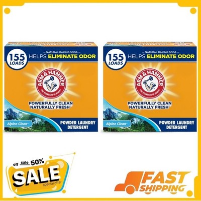 (2 Pack) ARM & HAMMER Powder Laundry Detergent, Alpine Clean, 9.56 lb, 155 Loads