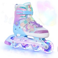 Kids Inline Skates for Girls and Boys Purple Blades Roller for Kids Youth Age...