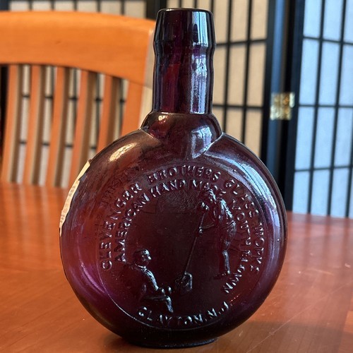 Vintage Clevenger Bros Purple Glass Bottle - Mouth Blown-Hand Pumped Fire Engine