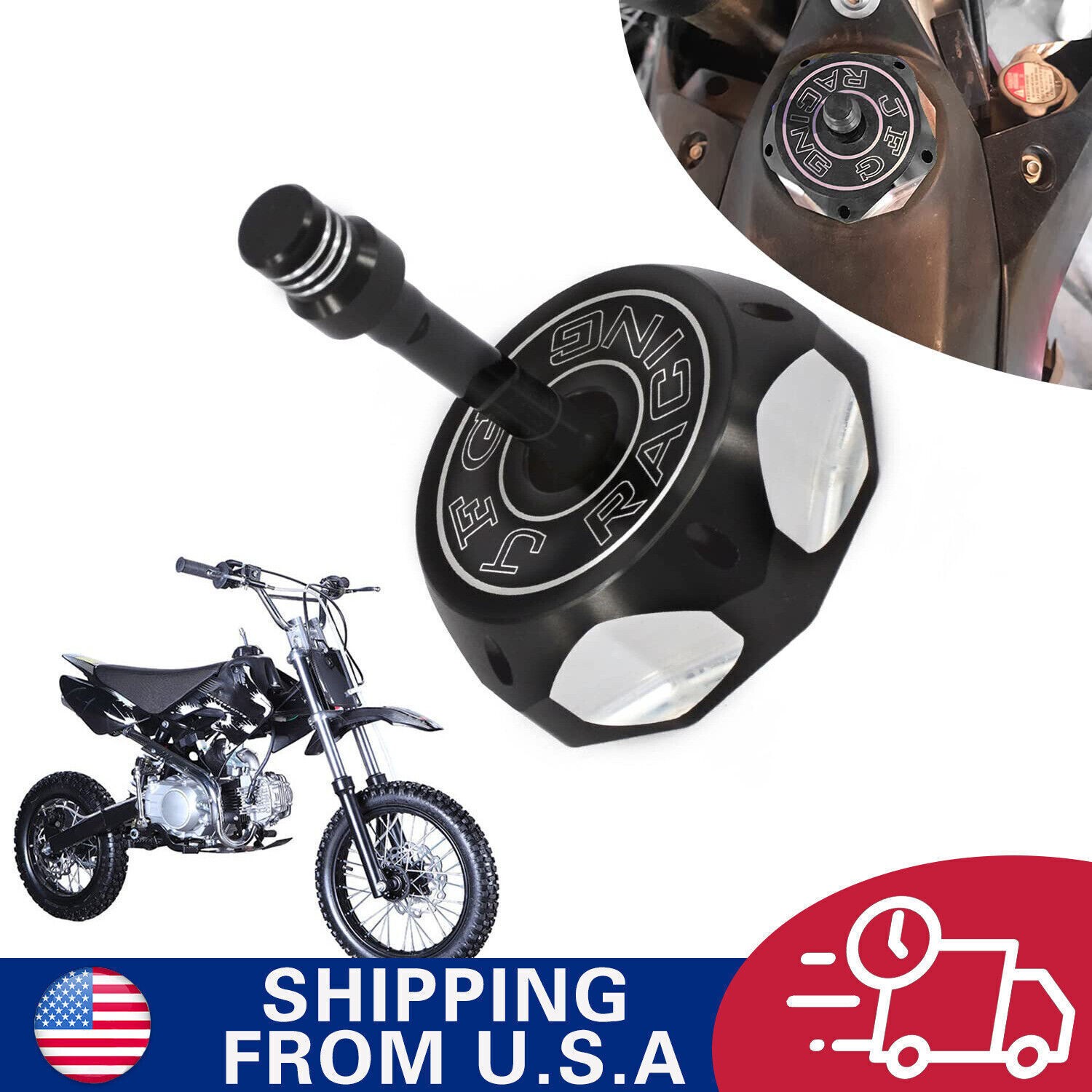 Dirt Pit Bike Gas Cap Cover Gas Fuel Tank Cap CNC For CRF CR XR 50cc-150cc Black