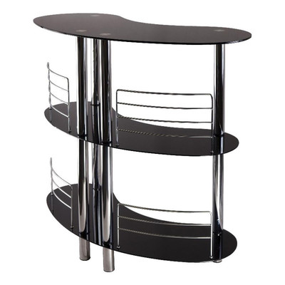 Winsome Martini Entertainment Transitional Solid Wood/Metal Home Bar in Black