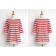 Uniqlo Striped Boat Neck Tunic Womens Medium Red White Nautical Parisian