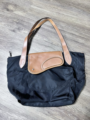 Ralph Lauren 1967 Series Black Tan Leather tote handbag Fast Shipping