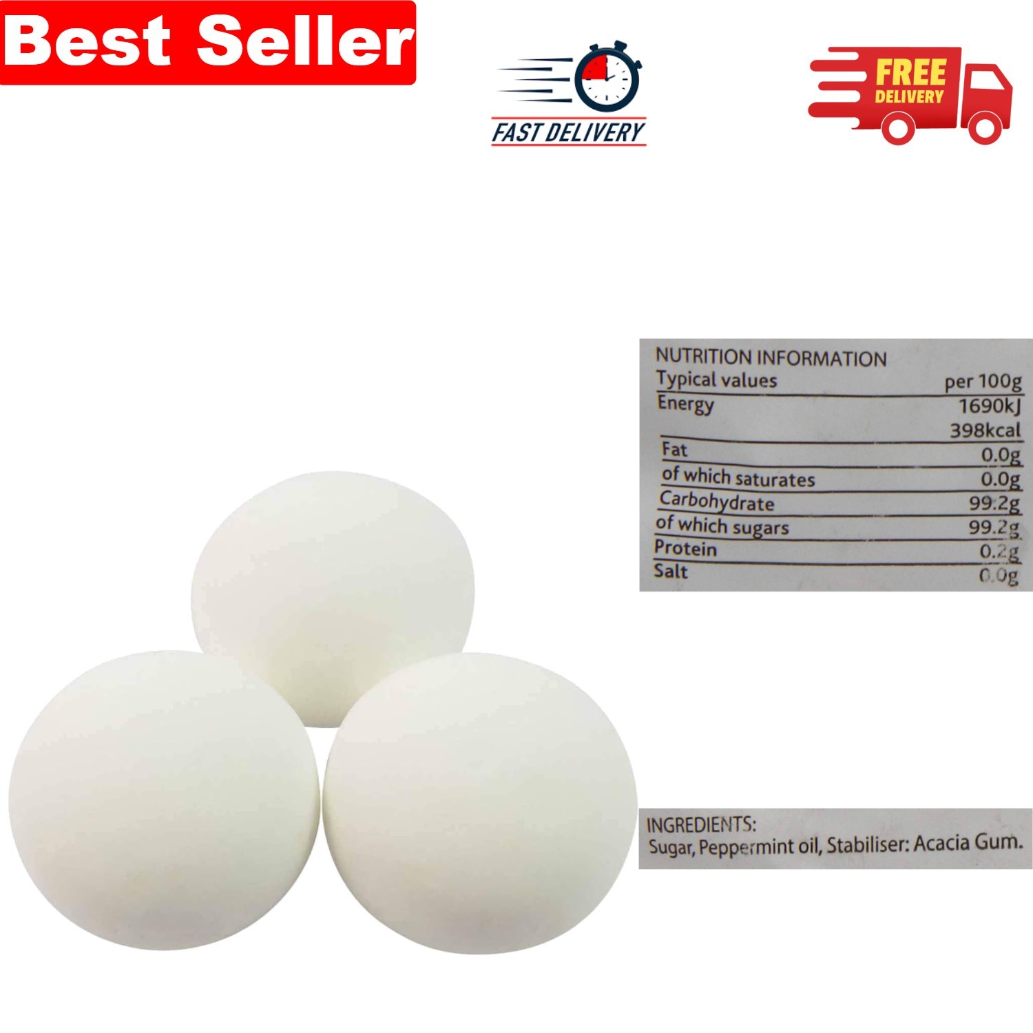 Delightful Mint Imperials 1kg - White Round Hard Candy for Special Occasions