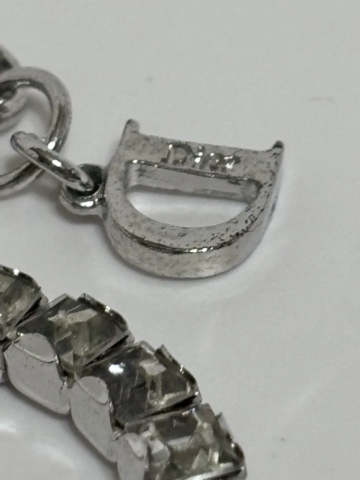 Vtg Christian Dior by John Galliano Silver Crystal Cherry Blossom Choker - Image 4 of 4