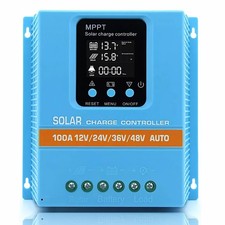100A MPPT Solar Charge Controller 12V 24V 48V LCD Display Battery Regulator UK