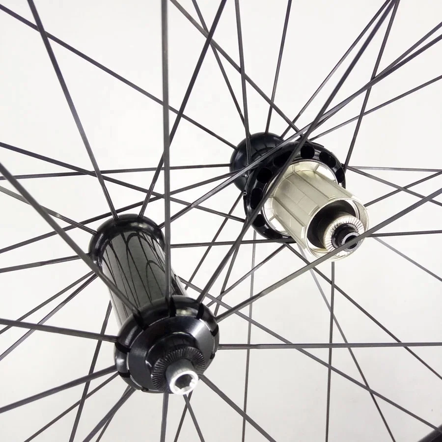 Carbon Wheels 24 mm Deep Rim R36 Hub 424 Spoke 700 21C Road Bike Tubular Wheels - Image 2 of 4