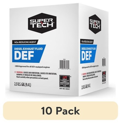 10 Pack Super Tech DEF 2.5 Gallon for Diesel Vehicles with SCR