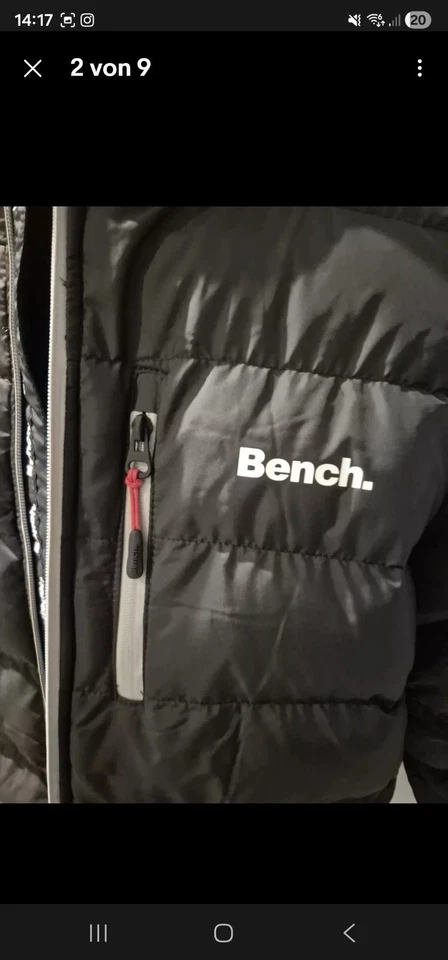 Bench Herren Gaudino Puffer Jacke Schwarz - XL Neu - Bild 2 von 4