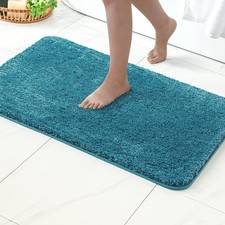MIULEE Teal Bathroom Rugs, Soft Large Absorbent Microfiber Bath Rugs Non Slip...