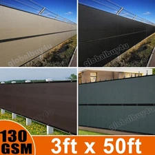 Outdoor Privacy Fence Screen 3x50FT Black HDPE Mesh Backyard Deck Holiday Decor