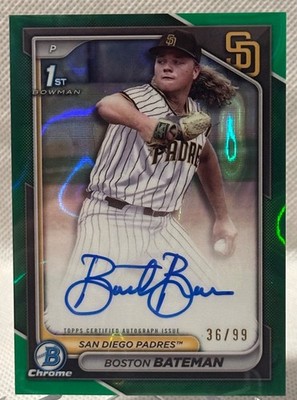 2024 1st Bowman Chrome Boston Bateman Green Lava Auto /99 Orioles 