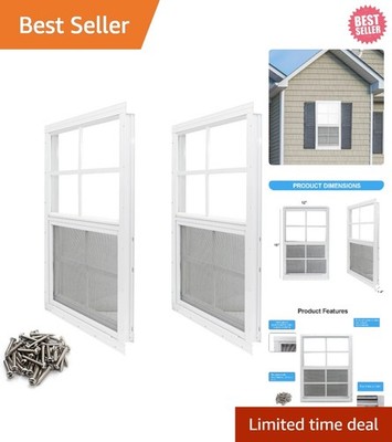 Heavy Duty Flush Mount Shed Windows 12x18 with Tempered Glass - Easy Install