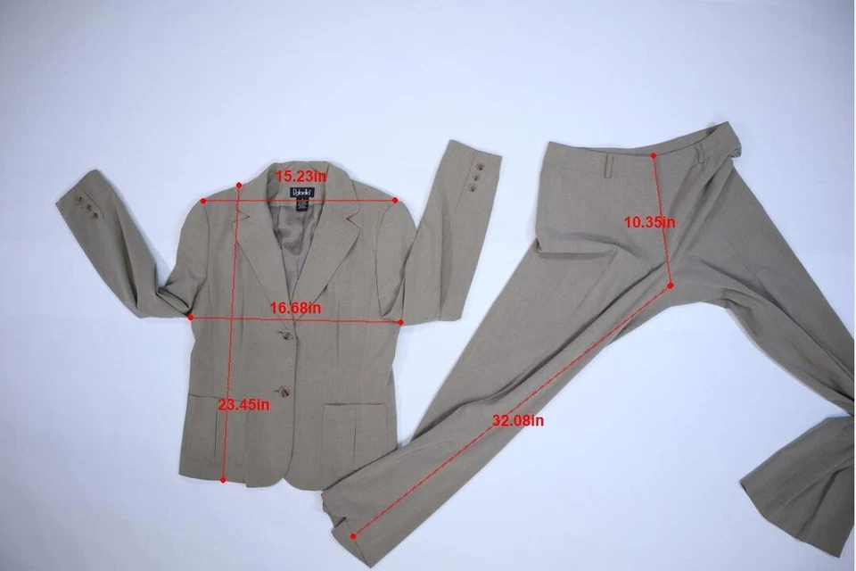 Calça Rafaella marrom bronzeado 2 botões blazer frente plana 2 peças terno calça feminina 8 - Imagem 4 de 4