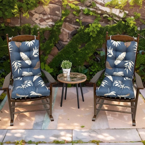 Tufted Rocker Cushion Set Indoor Outdoor Seat Back Cushion Patio Chair Cushion - Picture 60 of 96