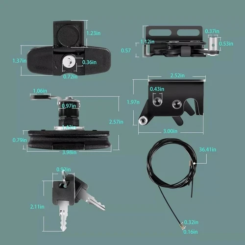 New Twist Handle Kit Latches 113436 for Leer Truck Cap 100XQ 100XL 100XR - Foto 9 di 15