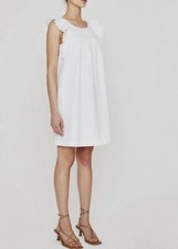 AG Adriano Goldschmied Women's MINI Dress, White Cotton Linen, X-Small EUC