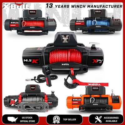 X-BULL Electric Winch 10000LBS 12000LB 14500LBS Synthetic Rope Truck Trailer 4WD