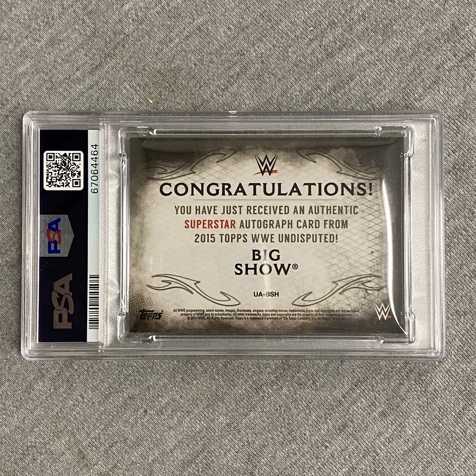 2015 Topps WWE Undisputed Big Show Autograph PSA 9 - Image 2 of 2