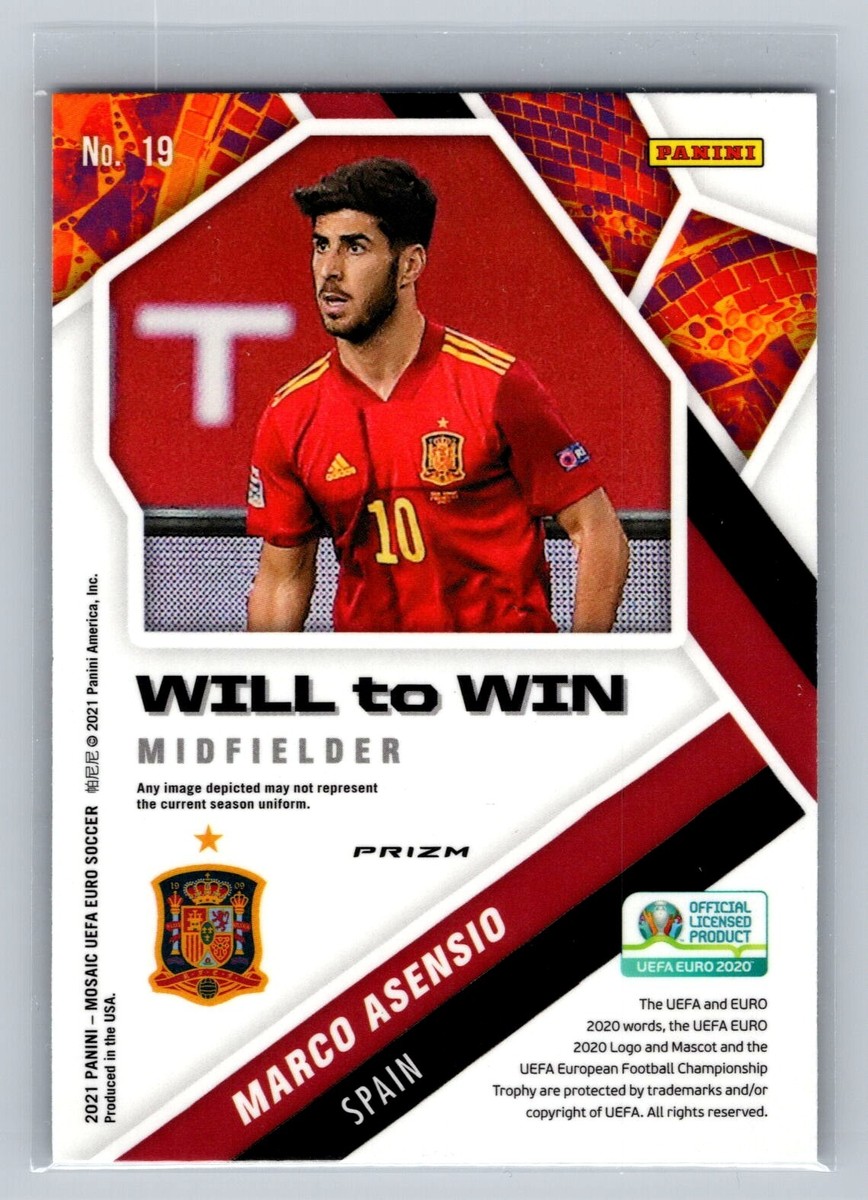 MARCO ASENSIO 2021 PANINI MOSAIC UEFA WILL TO WIN #19 SILVER