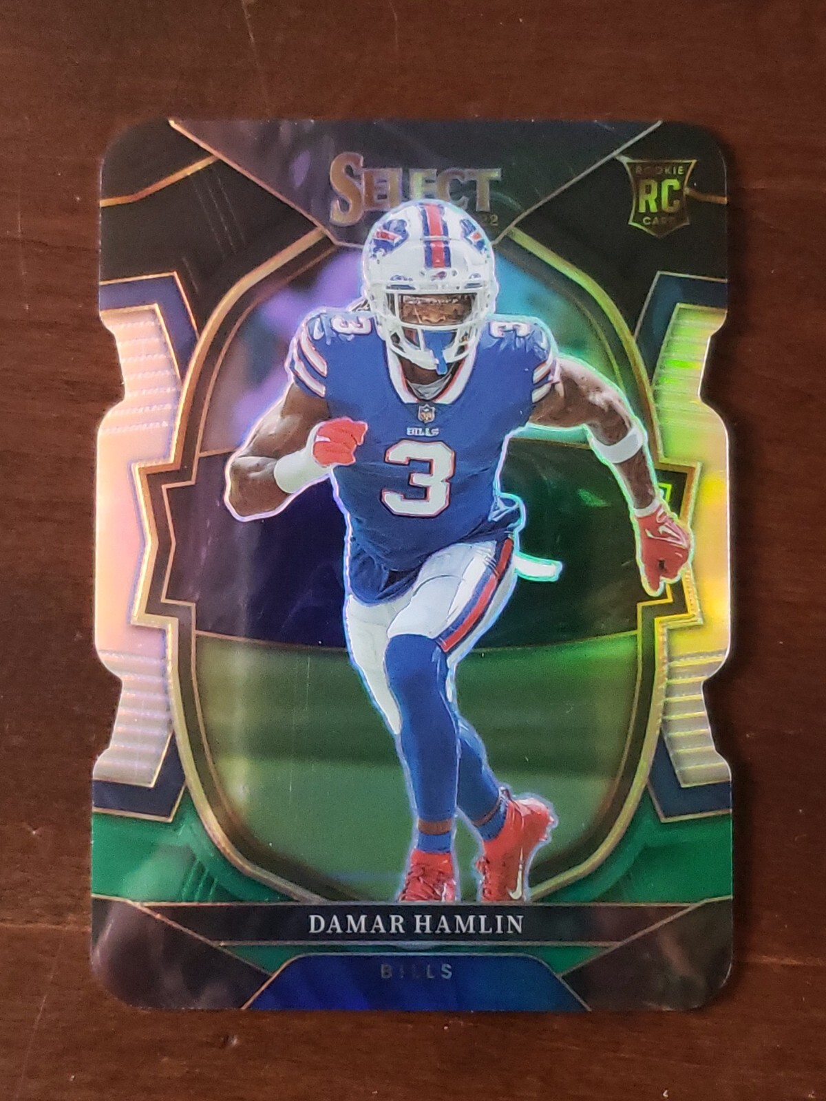 2022 Panini Select Damar Hamlin RC Black Green Die Cut Prizm Concourse Bills 100