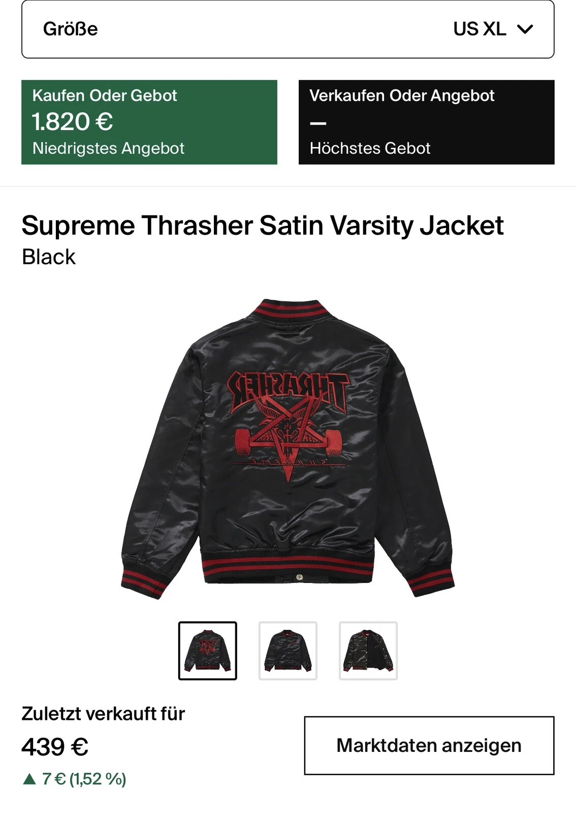 Giacca con cappuccio 100% autentica Supreme Trasher FW21 SCATOLA logo XL maglietta da skateboard