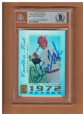 Carlton Fisk 2003 TOPPS TRIBUTE AUTOGRAPHED BASEBALL CARD SIGNED BECKETT AUTH